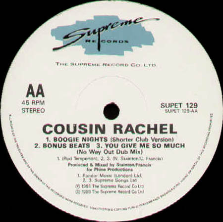 COUSIN RACHEL - Boogie Nights