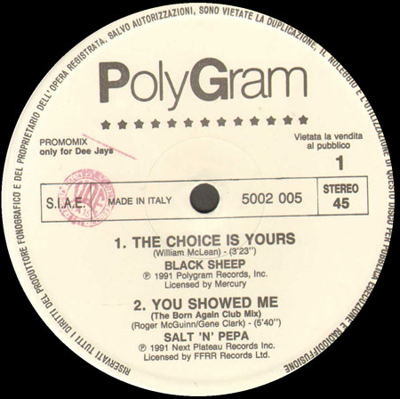 BLACK SHEEP / SALT 'N' PEPA / EXTORTION,FEAT. DIHAN BROOKS - The Choice Is Yours / You Showed Me / How Do You See Me Now? (Joey Negro's Remix)