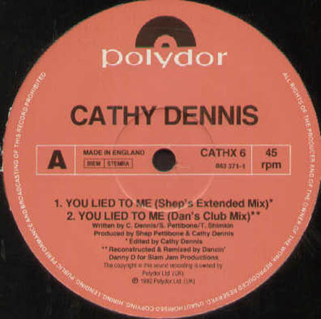 CATHY DENNIS - You Lied To Me