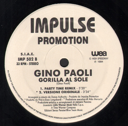 GINO PAOLI - Gorilla Al Sole