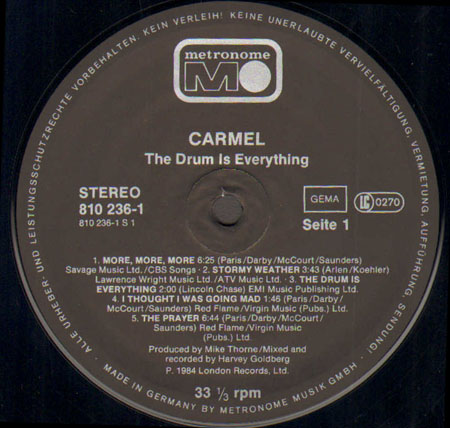 CARMEL - The Drum Is Everything