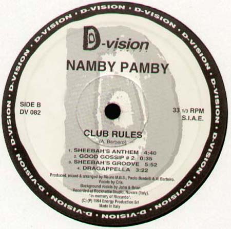 NAMBY PAMBY - Club Rules 