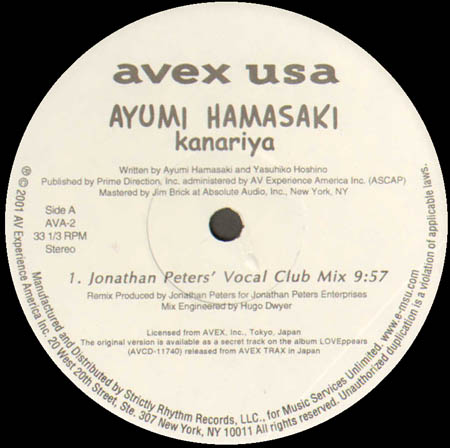 AYUMI HAMASAKI - Kanariya (Jonathan Peters Rmxs) 