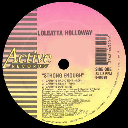 LOLEATTA HOLLOWAY - Strong Enough (Larry Levan, Francois Kevorkian Rmxs) 
