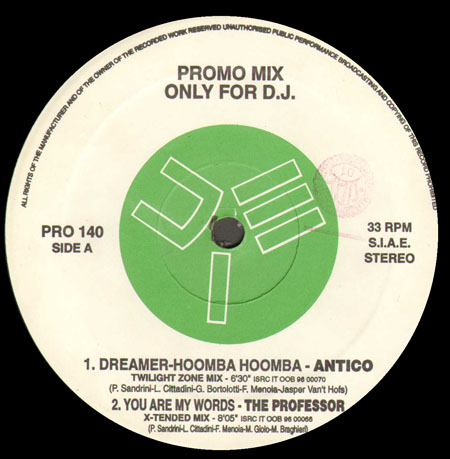 VARIOUS (ANTICO / THE PROFESSOR / CLOCK / X-MAXX) - Promo Mix 140 (Dreamer-Hoomba Hoomba / You Are My Words / Holding On 4 You / Relax Again)