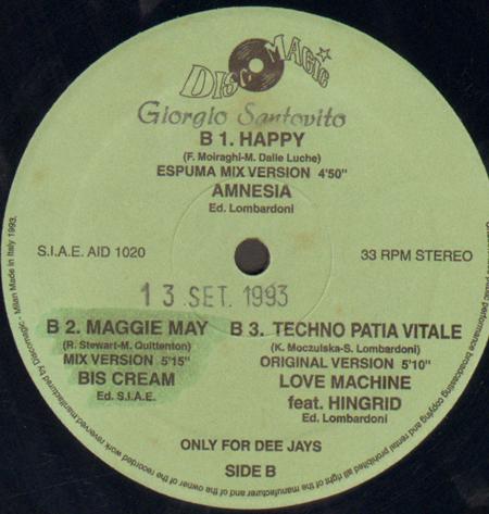 VARIOUS (STYLOO / VIRNA MANSFIELD / STEP 1 / AMNESIA / BIS CREAM / LOVE MACHINE) - Special For Dee Jays 20 (Pretty Face Remix / What I Am / A.E.I.O.U. / Happy / Maggie May / Techno Patia Vitale)