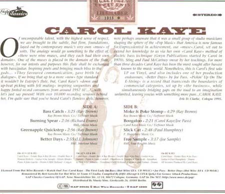 CAROL KAYE - Picking Up On The E-String