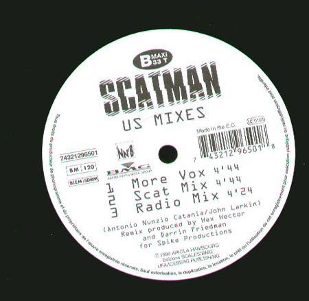 SCATMAN JOHN - Scatman (Ski-Ba-Bop-Ba-Dop-Bop) - Us Mixes