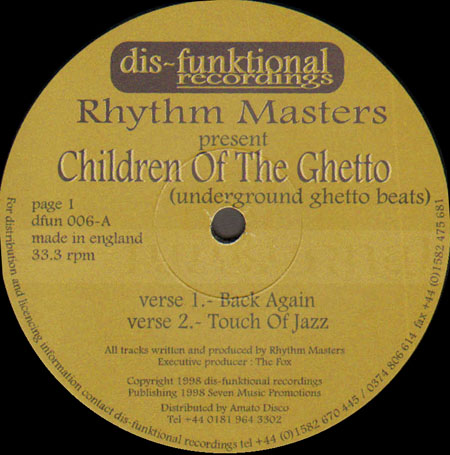 RHYTHM MASTERS - Children Of The Ghetto (Underground Ghetto Beats)