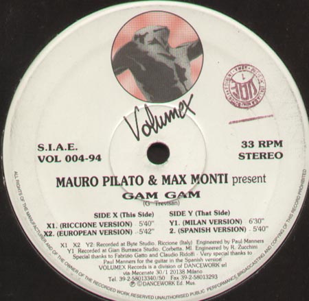 MAURO PILATO & MAX MONTI  - Gam Gam