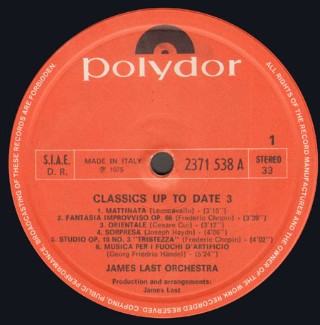 JAMES LAST ORCHESTRA - Classics Up To Date 3