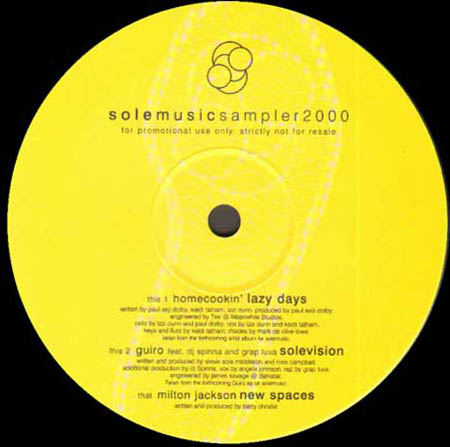VARIOUS (HOMECOOKIN', GUIRO, MILTON JACKSON) - Sole Music Sampler 2000