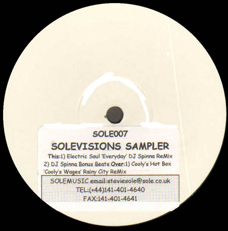 VARIOUS (ELECTRIC SOUL / COOLY HOT BOX) - Solevisions Sampler (Everyday / Cooly's Wages)