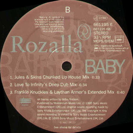 ROZALLA  - Baby  (Love To Infinity, Frankie Knuckles Rmx) 