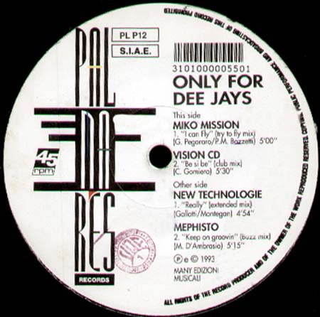 VARIOUS (MIKO MISSION / VISION CD / NEW TECHNOLOGIE / MEPHISTO) - Only For Dee Jays (I Can Fly / Be Si Be / Really / Keep On Groovin)