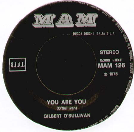 GILBERT O SULLIVAN - You Are You / Tell Me Why