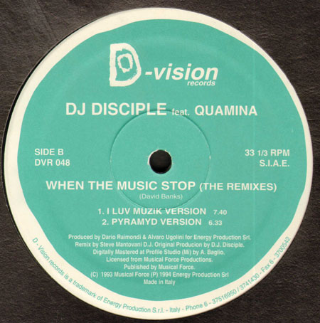 DJ DISCIPLE - When The Music Stop, Feat. Quamina  (The Remixes)