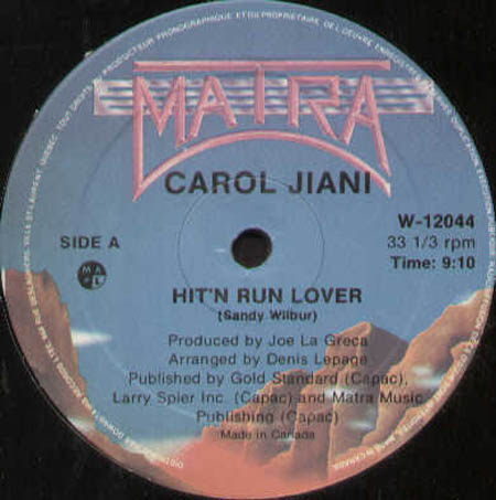 CAROL JIANI - Hit 'N Run Lover / All The People Of The World