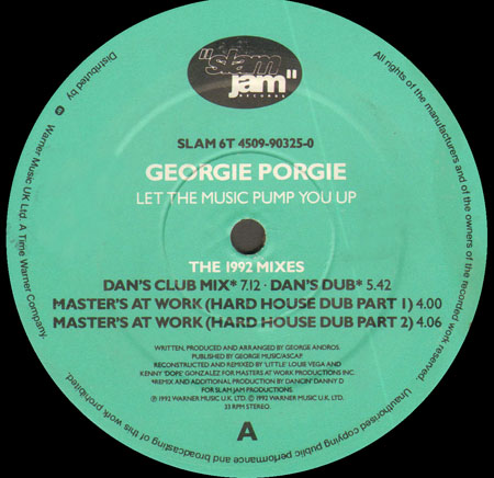 GEORGIE PORGIE - Let The Music Pump You Up (The 1991 & 1992 Mixes) (Masters At Work Rmxs)