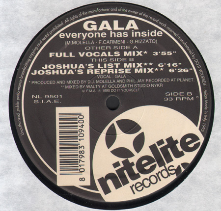GALA  - Everyone Has Inside (Full Vocals , Joshua Mixes) 