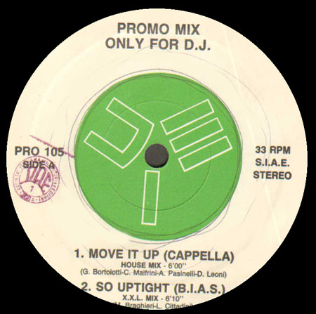 VARIOUS (CAPPELLA / B.I.A.S. / CLUB HOUSE / OBLIO) - Promo Mix 105 (Move It Up / So Uptight / Living In The Sunshine / U Stole My Hearth)