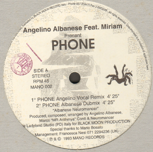 ANGELINO ALBANESE  - Phone, Feat. Miriam 
