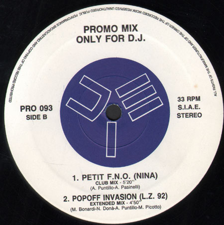VARIOUS (X-PROJECT / NINA / L.Z. 92) - Promo Mix 93 (I Just Can't Go / I Can't Touch / Petit F.N.O. / Popoff Invasion)