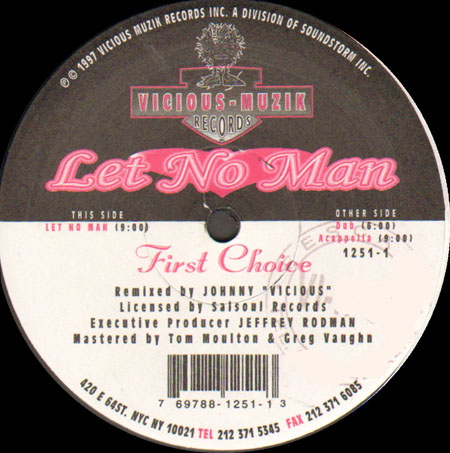 FIRST CHOICE - Let No Man Put Asunder (Johnny Vicious Mixes)