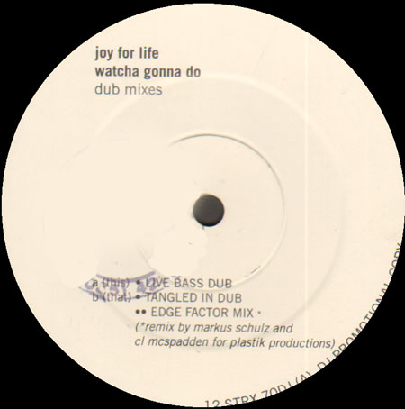 JOY FOR LIFE - Watcha Gonna Do (Dub Mixes) (Markus Schulz Rmx)