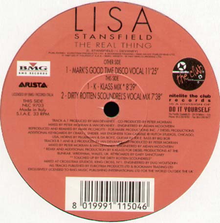 LISA STANSFIELD - The Real Thing (M.Picchiotti, K-Klass, Dirty Rotten rmxs)