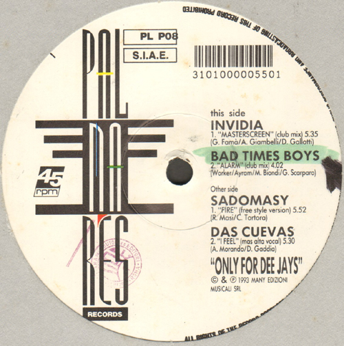 VARIOUS (INVIDIA / BAD TIMES BOYS / SADOMASY / DAS CUEVAS) - Only For Dee Jays (Masterscreen / Alarm / Fire / I Feel)