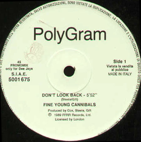 VARIOUS (FINE YOUNG CANNIBALS,SHAKESPEARS SISTER) - Don't Look Back / You're History 