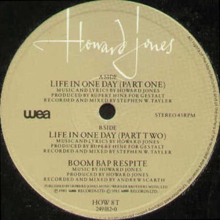 HOWARD JONES - Life In One Day / Boom Bap Respite