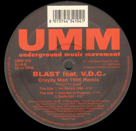 BLAST - Crayzy Man (1996 Remix), Feat. V.D.C. (Alex Neri Rmx)