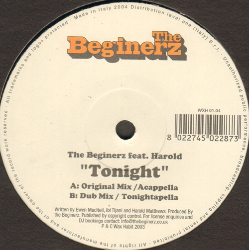THE BEGINERZ - Tonight , Feat. Harold Matthews