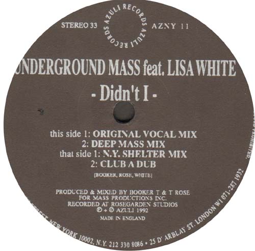 UNDERGROUND MASS - Didn't I
