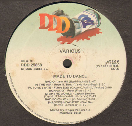 VARIOUS (CARRARA, ADAM ANT, FREUR, CAPTAIN SENSIBLE, WHAM...) - Made To Dance