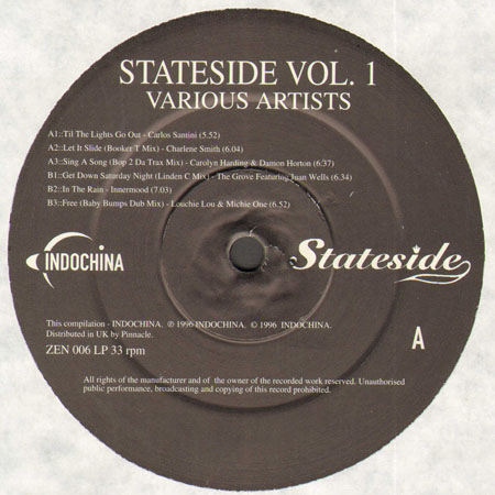 VARIOUS (CHARLENE SMITH, TAKKA BOOM, CAROLYN HARDING, SOLID STATE...) - Indochina Presents Stateside Vol 1 (MASTERS AT WORK, ERIC KUPPER, BOOKER T rmxs)