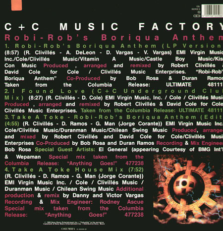 C + C MUSIC FACTORY - Robi-Rob's Boriqua Anthem / I Found Love / Take A Toke