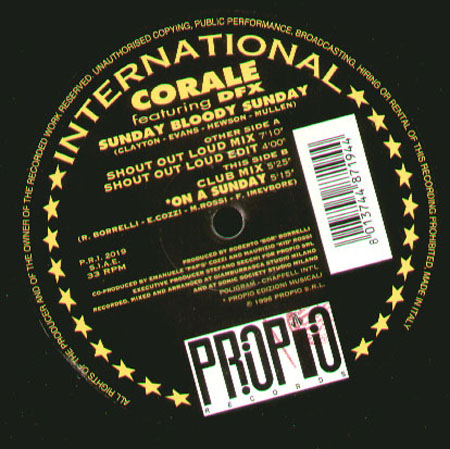 CORALE - Sunday Bloody Sunday / On Monday, Feat.DFX