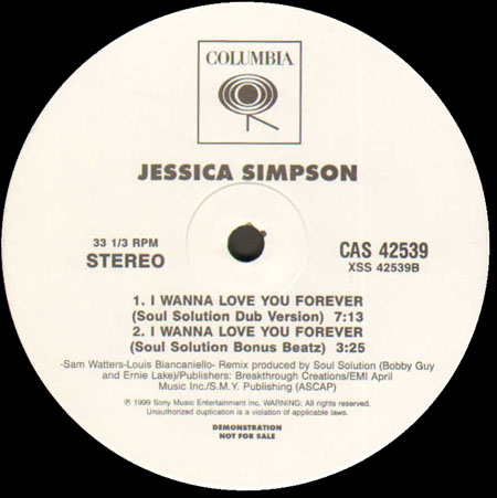 JESSICA SIMPSON - I Wanna Love You Forever  (Soul Solution Rmxs)