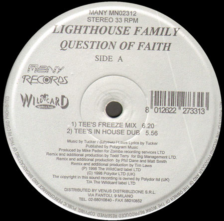 LIGHTHOUSE FAMILY - Question Of Faith (Todd Terry Rmxs)