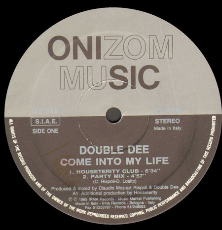 DOUBLE DEE - Come Into My Life