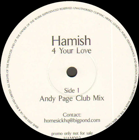 HAMISH - 4 Your Love (Andy Page, Kam Denny and Ivan Gough Rmxs)
