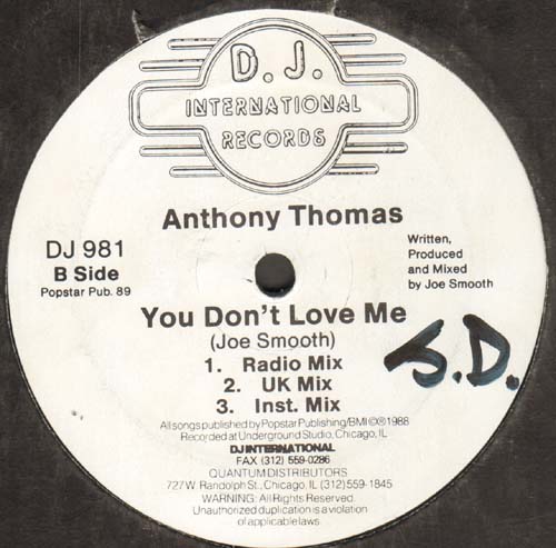 ANTHONY THOMAS - You Don't Love Me