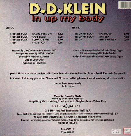 D.D. KLEIN - In Up My Body