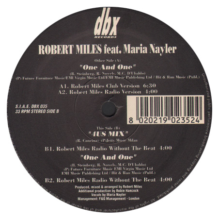 ROBERT MILES - One And One (Remixes), Feat. Maria Nayler