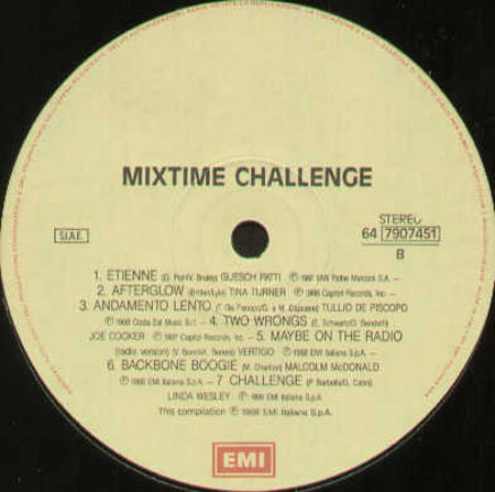 VARIOUS (AFRIKA BAMBAATAA,TULLIO DE PISCOPO, EDDIE GRANT, JOE COCKER) - Mixtime Challenge