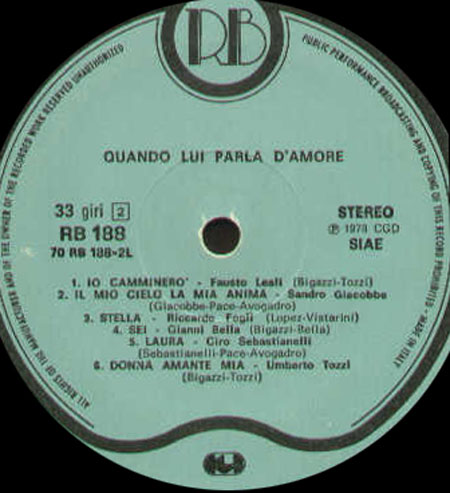 VARIOUS (UMBERTO TOZZI,FAUSTO LEALI,CELENTANO, GIANNI BELLA) - Quando Lui Parla D'Amore