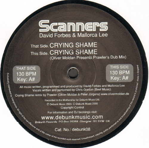 SCANNERS - Crying Shame (Oliver Moldan Presents Prawler's Dub Mix)